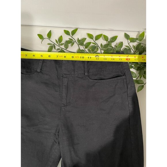 Free People Black Womens Cropped Wide-Leg Linen-Blend Pants Size 4 - Picture 10 of 11